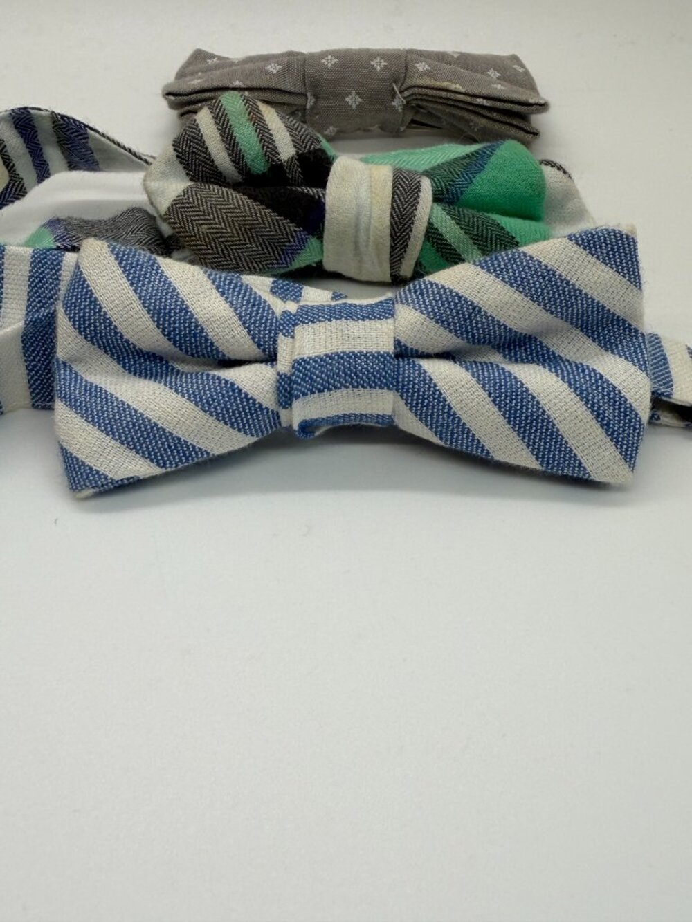 Bow Tie Lot 3 Includes J.Crew Crewcuts S/M Blue Green Stripes & Gray Print